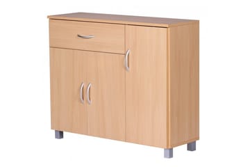 Sideboard Wohnling folierad spånskiva 90x75 cm, 3 dörrar 1 låda, modern stil Bok - Bok - Möbler - Vardagsrum - Soffbord & vardagsrumsbord - Avlastningsbord & konsolbord