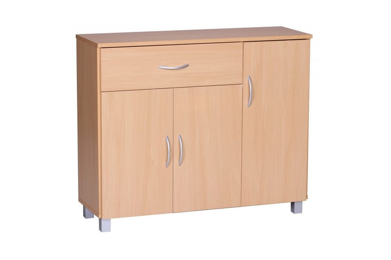 Sideboard Wohnling folierad spånskiva 90x75 cm, 3 dörrar 1 låda, modern stil Bok - Bok - Möbler - Vardagsrum - Soffbord & vardagsrumsbord - Avlastningsbord & konsolbord