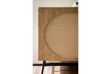 Sideboard Wohnling Folierad spånskiva ekoptik halvcirkel rottingväv look 2 dörrar 3 lådor modern - Förvaring - Förvaringsmöbler - Skänkar & sideboards