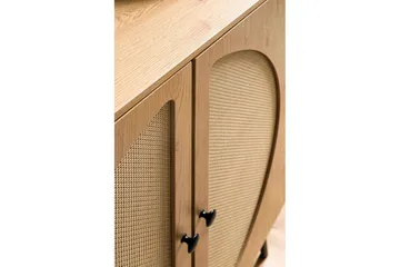 Sideboard Wohnling Folierad spånskiva ekoptik halvcirkel rottingväv look 2 dörrar modern - Förvaring - Förvaringsmöbler - Skänkar & sideboards