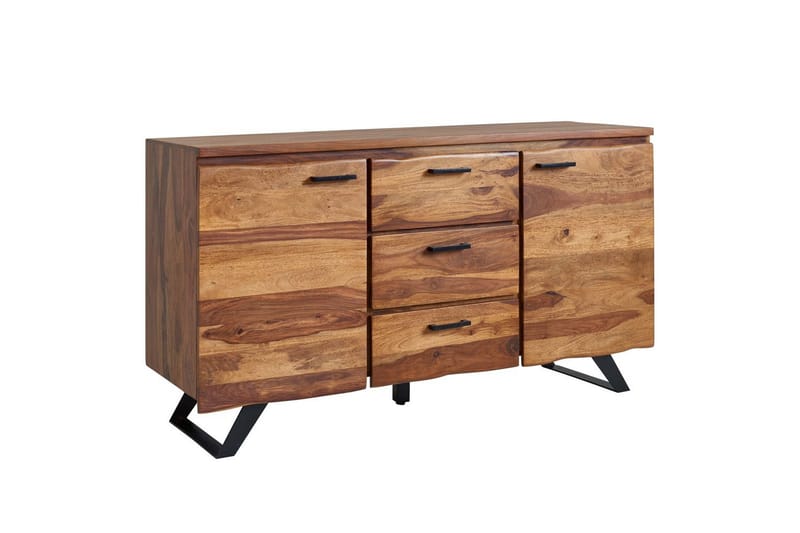 Sideboard Wohnling Massiv trä träd kant 145 cm med 2 dörrar 3 lådor industriell - Möbler - Vardagsrum - Soffbord & vardagsrumsbord - Avlastningsbord & konsolbord