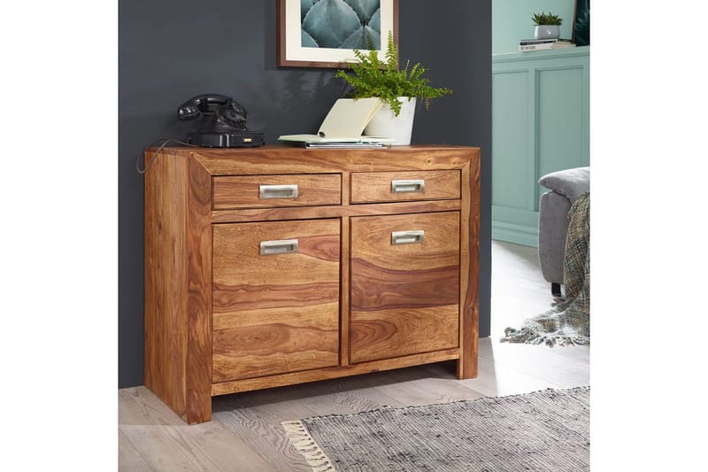 Sideboard Wohnling Massivt trä 90 cm 2 dörrar 2 lådor Lantstil - Förvaring - Förvaringsmöbler - Skänkar & sideboards