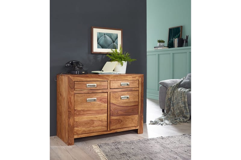 Sideboard Wohnling Massivt trä 90 cm 2 dörrar 2 lådor Lantstil - Möbler - Vardagsrum - Soffbord & vardagsrumsbord - Avlastningsbord & konsolbord