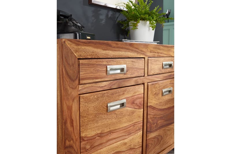 Sideboard Wohnling Massivt trä 90 cm 2 dörrar 2 lådor Lantstil - Möbler - Vardagsrum - Soffbord & vardagsrumsbord - Avlastningsbord & konsolbord
