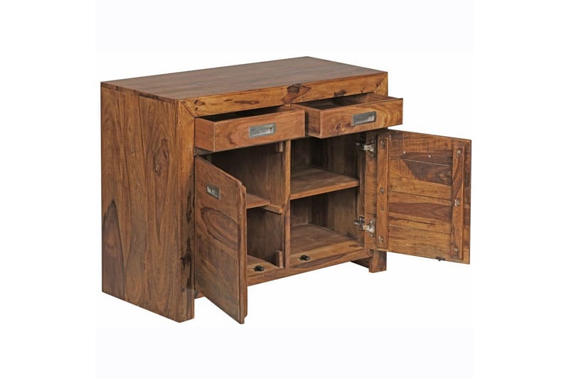 Sideboard Wohnling Massivt trä 90 cm 2 dörrar 2 lådor Lantstil - Möbler - Vardagsrum - Soffbord & vardagsrumsbord - Avlastningsbord & konsolbord