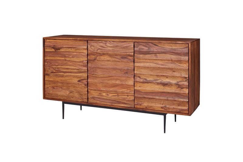 Sideboard Wohnling Massivt trä dörrar med tryck-öppning 150 cm filigrana metallben industriell - Möbler - Vardagsrum - Soffbord & vardagsrumsbord - Avlastningsbord & konsolbord