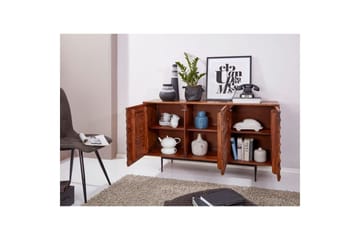 Sideboard Wohnling Massivt trä dörrar med tryck-öppning 150 cm filigrana metallben industriell - Förvaring - Förvaringsmöbler - Skänkar & sideboards