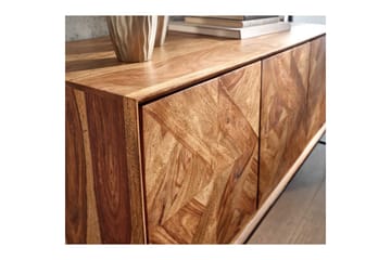 Sideboard Wohnling Massivt trä, triangulär optisk inläggning, 123 cm med 3 dörrar, industriell - Förvaring - Förvaringsmöbler - Skänkar & sideboards