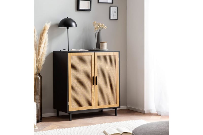 Sideboard Wohnling Melaminbelagd MDF 80 cm 2 dörrar med wienerflätning modern - Möbler - Vardagsrum - Soffbord & vardagsrumsbord - Avlastningsbord & konsolbord