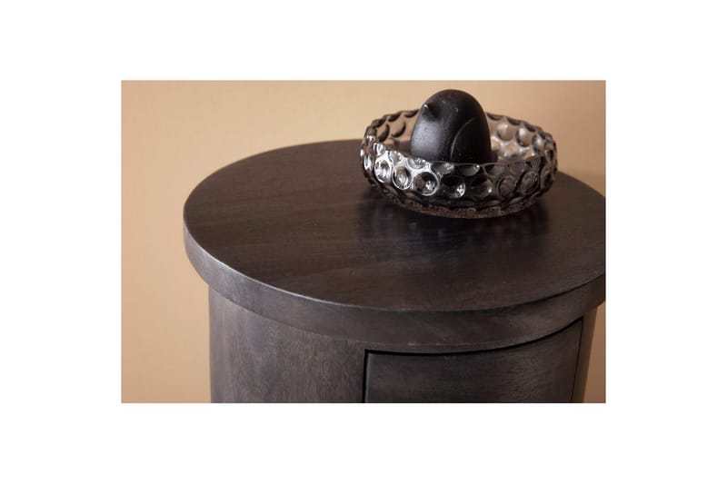 Sideboard Wohnling Runt massivt trä lantlig stil Svart, 3 lådor - Svart, 3 lådor - Förvaring - Förvaringsmöbler - Skänkar & sideboards