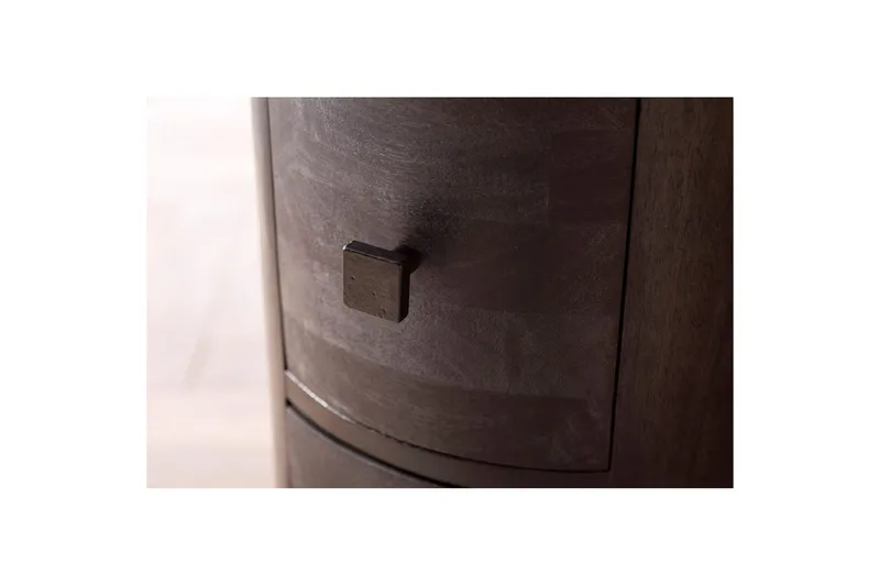 Sideboard Wohnling Runt massivt trä lantlig stil Svart, 4 lådor - Svart, 4 lådor - Möbler - Vardagsrum - Soffbord & vardagsrumsbord - Avlastningsbord & konsolbord