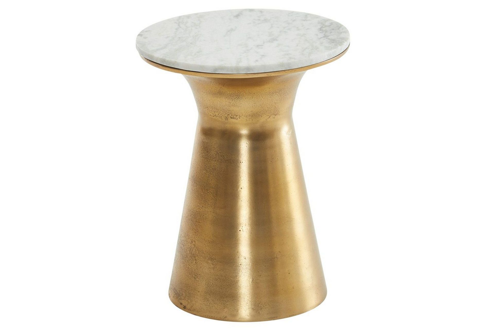 sido bord wohnling äkta marmor rund 35 cm gyllene bas modern -