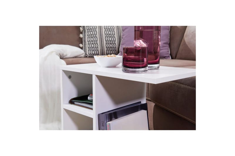 Sido bord Wohnling folierad spånskiva 50 cm, modern loftstil Vit - Vit - Möbler - Vardagsrum - Soffbord & vardagsrumsbord - Brickbord