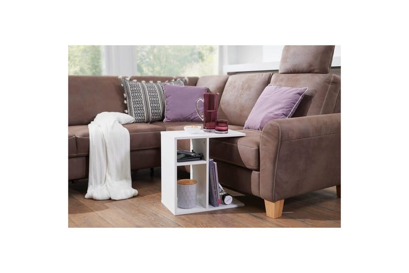 Sido bord Wohnling folierad spånskiva 50 cm, modern loftstil Vit - Vit - Möbler - Vardagsrum - Soffbord & vardagsrumsbord - Brickbord