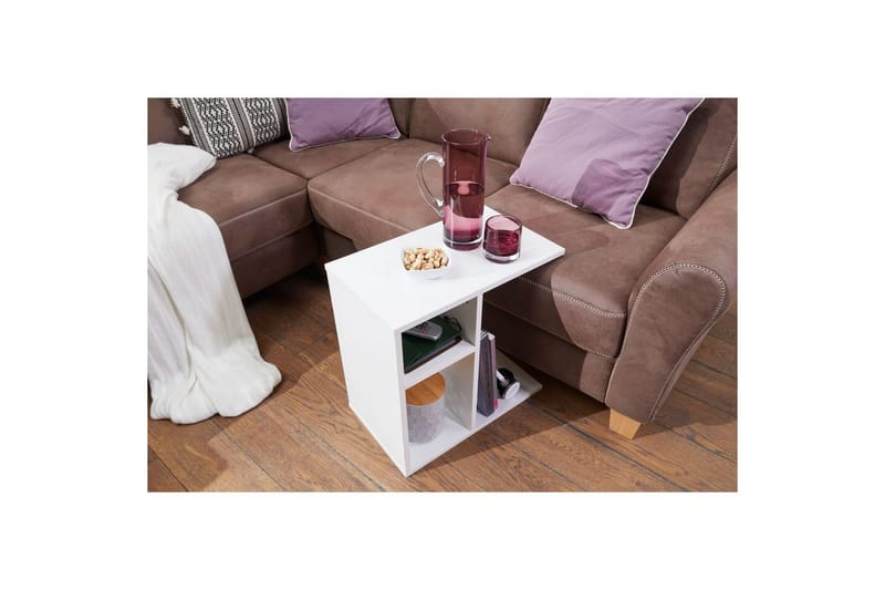 Sido bord Wohnling folierad spånskiva 50 cm, modern loftstil Vit - Vit - Möbler - Vardagsrum - Soffbord & vardagsrumsbord - Brickbord