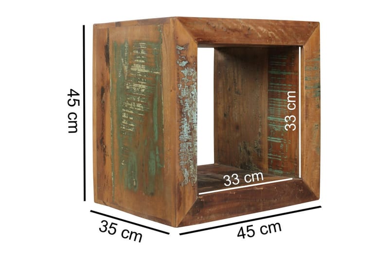 Sido bord Wohnling Massivt återvunnet trä Kolkutta kube Industriell - Möbler - Vardagsrum - Soffbord & vardagsrumsbord - Brickbord