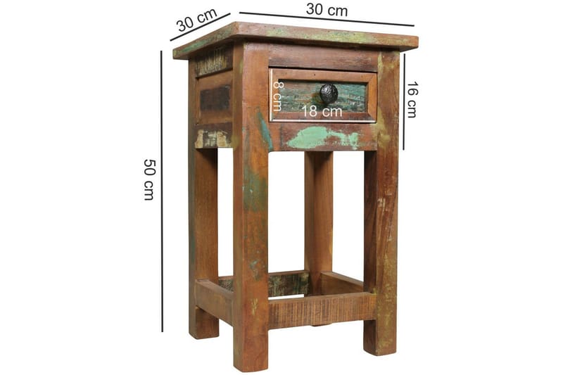 Sido bord Wohnling Massivt återvunnet trä Kolkutta låda Industriell - Möbler - Vardagsrum - Soffbord & vardagsrumsbord - Brickbord