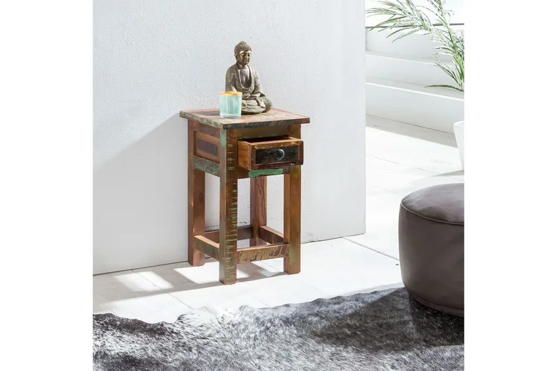 Sido bord Wohnling Massivt återvunnet trä Kolkutta låda Industriell - Möbler - Vardagsrum - Soffbord & vardagsrumsbord - Brickbord