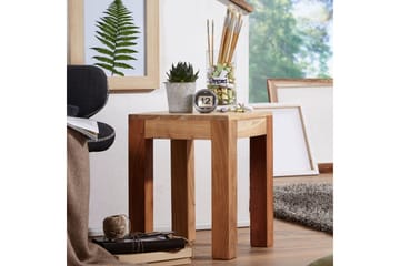 Sido bord Wohnling massivt trä 35x35cm med träben, lantlig stil Akacia - Akacia - Möbler - Vardagsrum - Soffbord & vardagsrumsbord - Brickbord