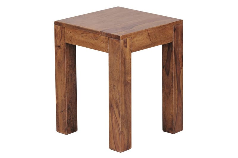 Sido bord Wohnling massivt trä 35x35cm med träben, lantlig stil Rosenträ - Rosenträ - Möbler - Vardagsrum - Soffbord & vardagsrumsbord - Brickbord