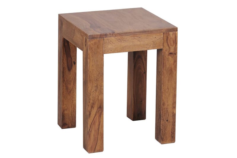 Sido bord Wohnling massivt trä 35x35cm med träben, lantlig stil Rosenträ - Rosenträ - Möbler - Vardagsrum - Soffbord & vardagsrumsbord - Brickbord