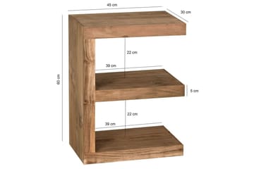 Sido bord Wohnling Massivt trä, E-kub, lantlig stil Akacia - Akacia - Möbler - Vardagsrum - Soffbord & vardagsrumsbord - Brickbord