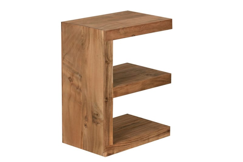 Sido bord Wohnling Massivt trä, E-kub, lantlig stil Akacia - Akacia - Möbler - Vardagsrum - Soffbord & vardagsrumsbord - Brickbord