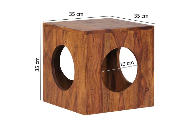 Sido bord Wohnling Massivt trä kub förvaringsutrymme lantstil - Möbler - Vardagsrum - Soffbord & vardagsrumsbord - Brickbord