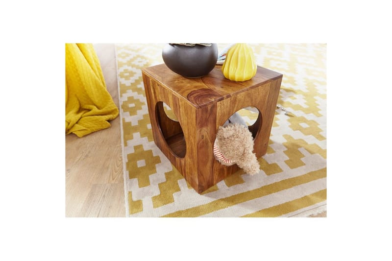 Sido bord Wohnling Massivt trä kub förvaringsutrymme lantstil - Möbler - Vardagsrum - Soffbord & vardagsrumsbord - Brickbord