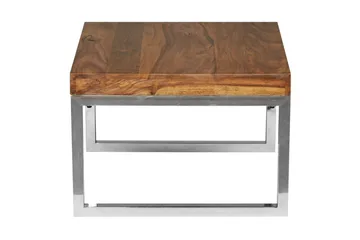Sido bord Wohnling massivt trä, kvadratisk med metallkromben, herrgårdsstil 60x60 cm - 60x60 cm - Möbler - Vardagsrum - Soffbord & vardagsrumsbord - Brickbord