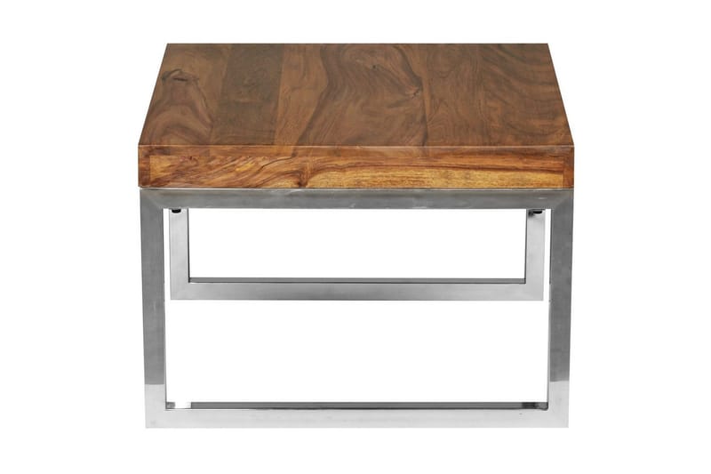 Sido bord Wohnling massivt trä, kvadratisk med metallkromben, herrgårdsstil 60x60 cm - 60x60 cm - Möbler - Vardagsrum - Soffbord & vardagsrumsbord - Brickbord