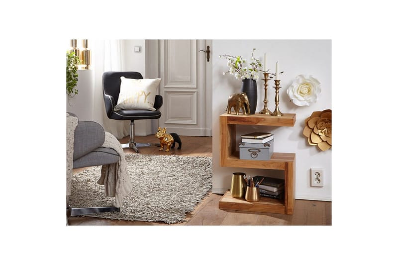 Sido bord Wohnling Massivt trä, S-kub, lantlig stil Akacia - Akacia - Möbler - Vardagsrum - Soffbord & vardagsrumsbord - Brickbord