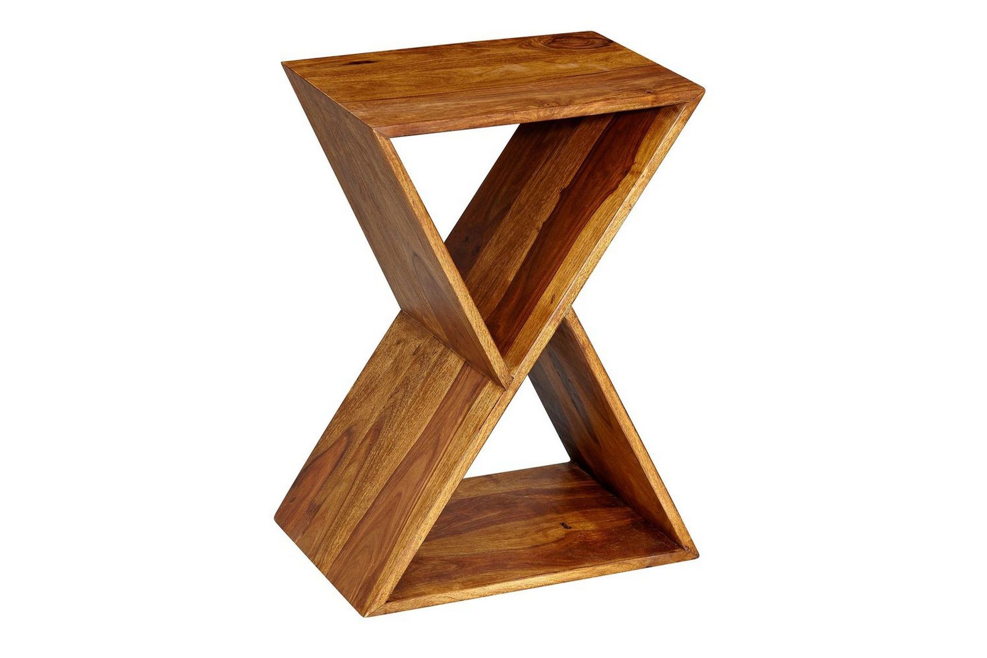 Sido bord Wohnling Massivt tr&auml; X-form med f&ouml;rvaringsutrymme lantlig stil -