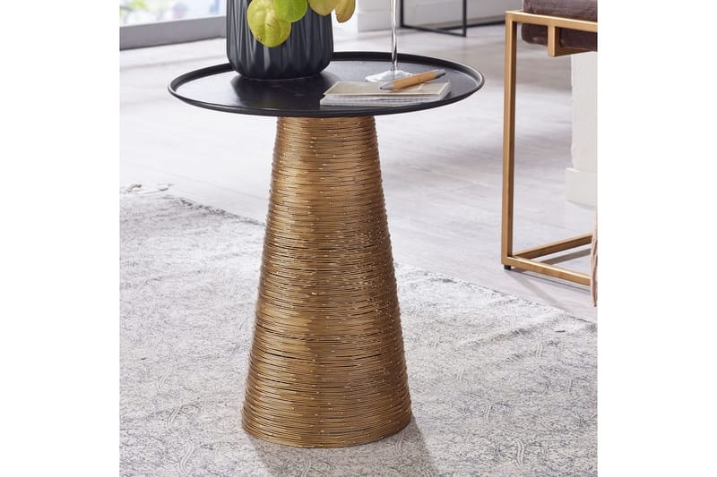 Sido bord Wohnling Metall Rund 40 cm Brickoptik Bordsskiva Modern - Möbler - Vardagsrum - Soffbord & vardagsrumsbord - Brickbord