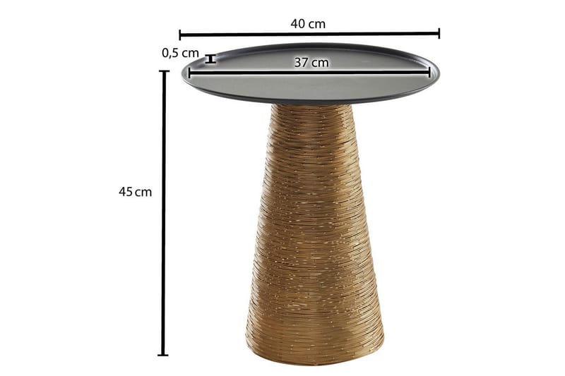 Sido bord Wohnling Metall Rund 40 cm Brickoptik Bordsskiva Modern - Möbler - Vardagsrum - Soffbord & vardagsrumsbord - Brickbord