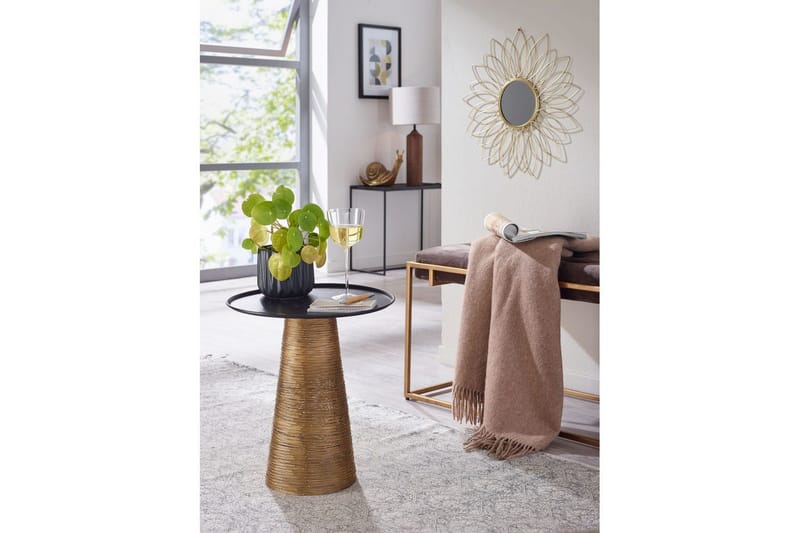 Sido bord Wohnling Metall Rund 40 cm Brickoptik Bordsskiva Modern - Möbler - Vardagsrum - Soffbord & vardagsrumsbord - Brickbord