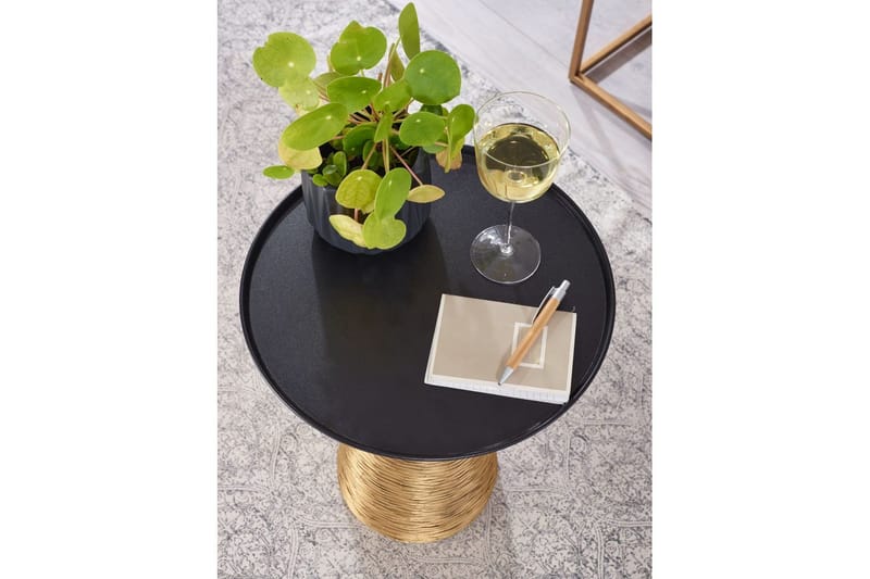 Sido bord Wohnling Metall Rund 40 cm Brickoptik Bordsskiva Modern - Möbler - Vardagsrum - Soffbord & vardagsrumsbord - Brickbord