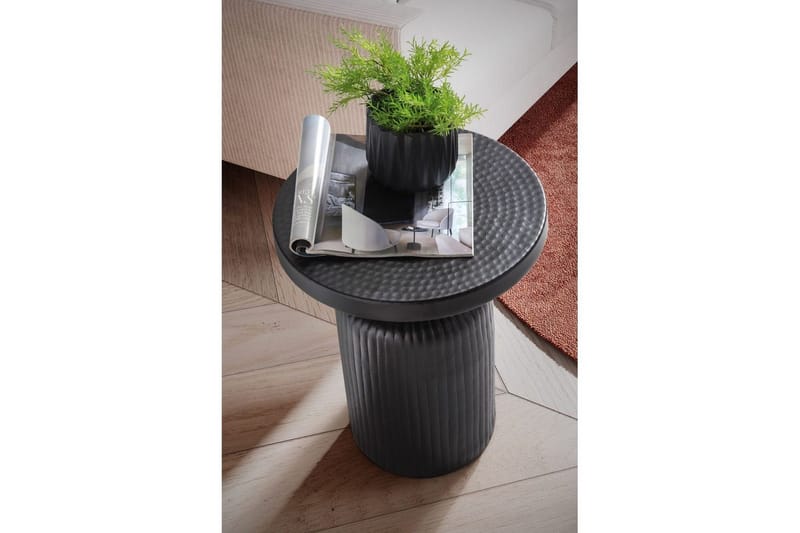 Sido bord Wohnling Metall Rund 40 cm Svart Hamrad Look Industriell - Möbler - Vardagsrum - Soffbord & vardagsrumsbord - Brickbord