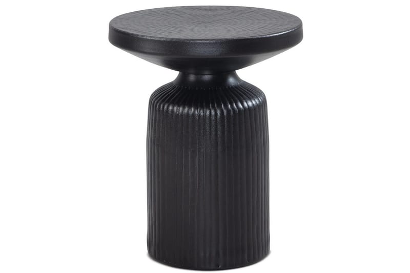 Sido bord Wohnling Metall Rund 40 cm Svart Hamrad Look Industriell