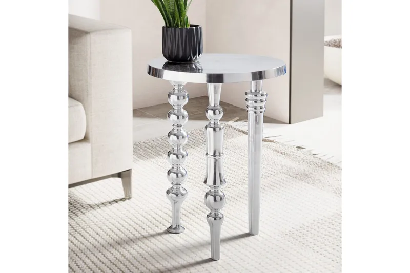 Sido bord Wohnling Metall Rund 44 cm med 3 Olika Ben Modern - Möbler - Vardagsrum - Soffbord & vardagsrumsbord - Brickbord