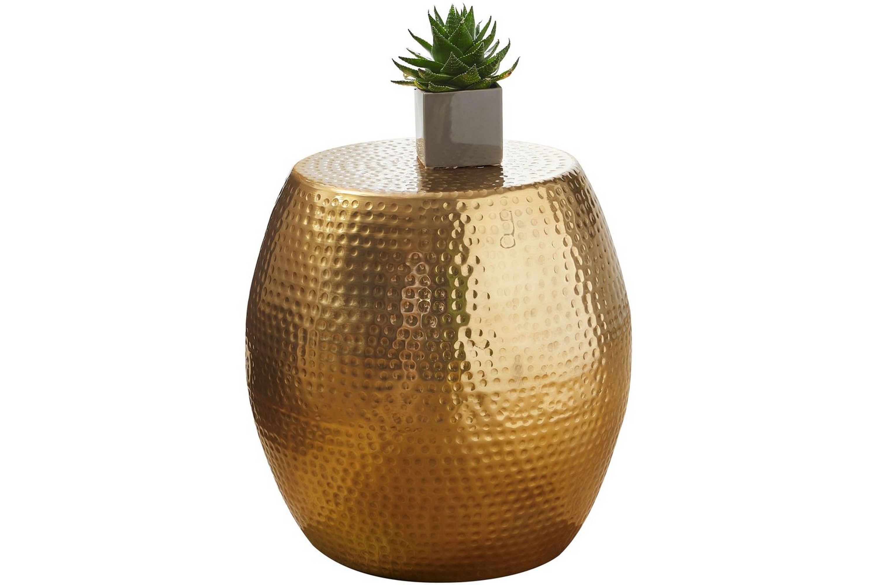 sido bord wohnling rund 30 cm, 42 cm höjd, aluminium med hamrat utseende, orientalisk stil guld - guld