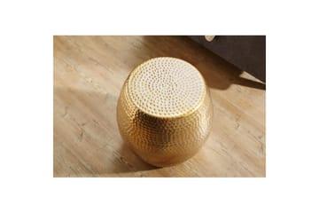 Sido bord Wohnling rund 30 cm, 42 cm höjd, aluminium med hamrat utseende, orientalisk stil Guld - Guld - Möbler - Vardagsrum - Soffbord & vardagsrumsbord - Brickbord