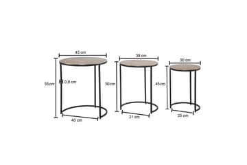 Sido bord Wohnling Set om 3 runda metallbord med filigrana metallben Industriell - Möbler - Vardagsrum - Soffbord & vardagsrumsbord - Satsbord