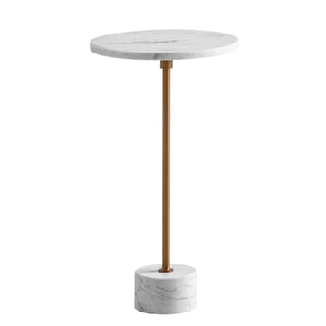 Aelros Sidobord 30 cm - vit marmor med grå ådring och guld - Möbler - Vardagsrum - Soffbord & vardagsrumsbord - Sidobord & lampbord - Piedestal & pelarbord