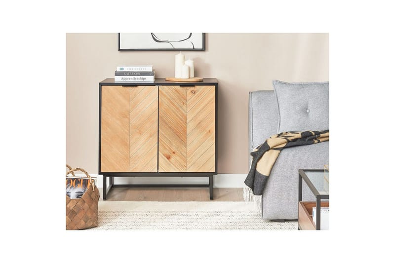 Sidobord Alaska Svart, ljust trä - Svart, ljust trä - Möbler - Vardagsrum - Soffbord & vardagsrumsbord - Brickbord