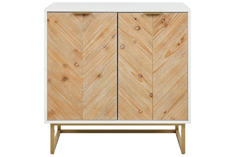 Sidobord Alaska Vit, ljust trä, guld - Vit, ljust trä, guld - Möbler - Vardagsrum - Soffbord & vardagsrumsbord - Brickbord