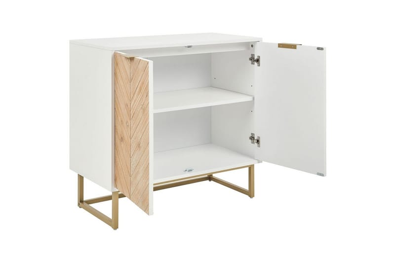 Sidobord Alaska Vit, ljust trä, guld - Vit, ljust trä, guld - Möbler - Vardagsrum - Soffbord & vardagsrumsbord - Brickbord