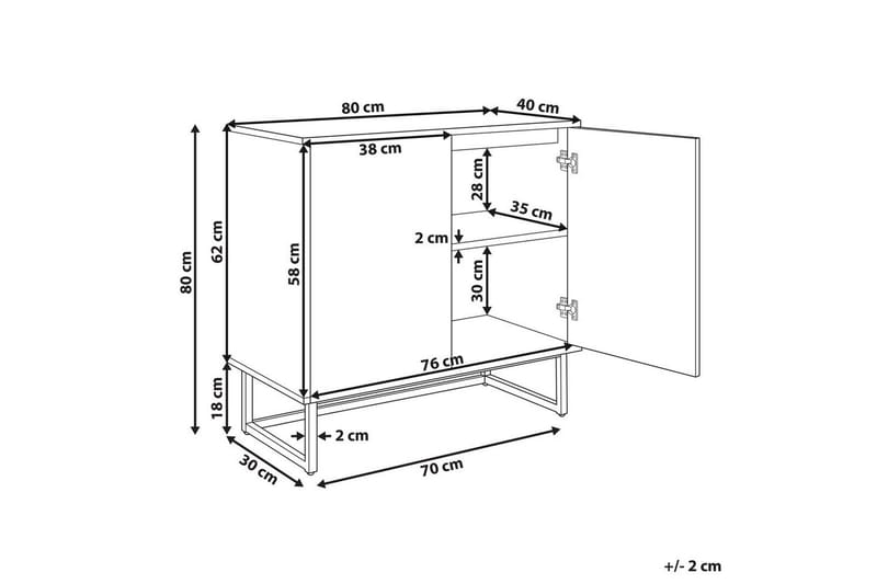 Sidobord Alaska Vit, ljust trä, guld - Vit, ljust trä, guld - Möbler - Vardagsrum - Soffbord & vardagsrumsbord - Brickbord