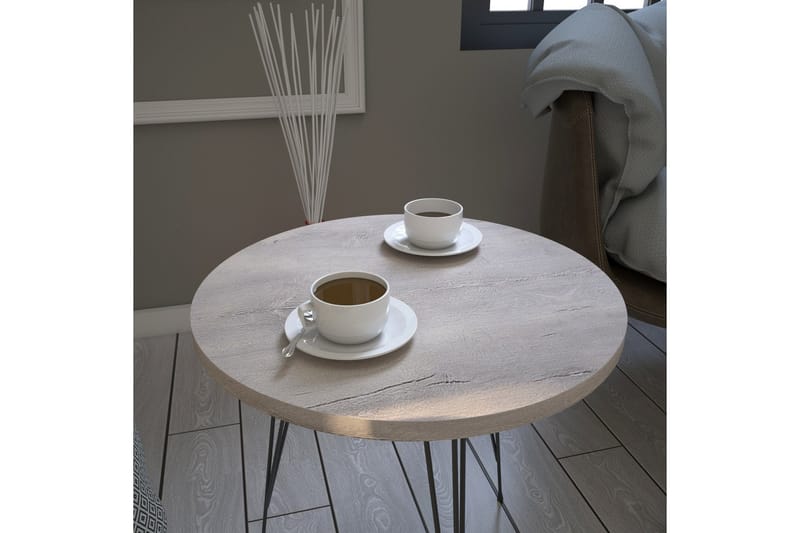 ALSBO Sidobord 40 cm Brun - Vit - Möbler - Vardagsrum - Soffbord & vardagsrumsbord - Sidobord & lampbord