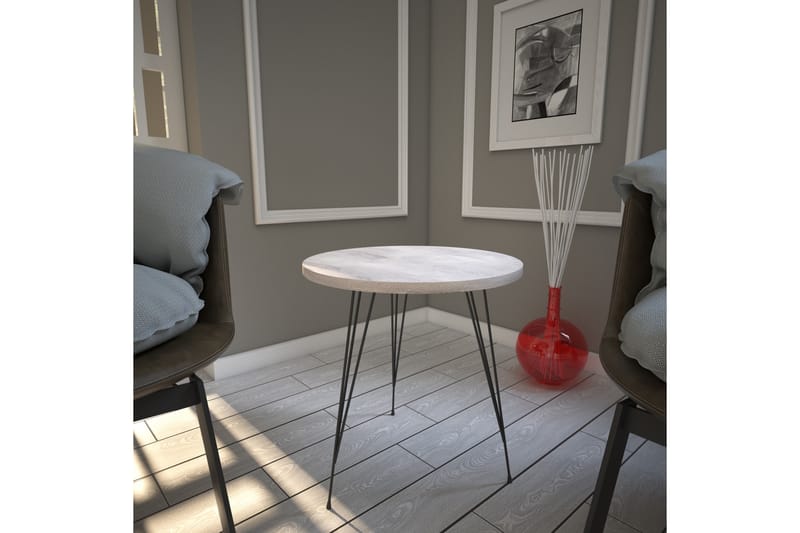 ALSBO Sidobord 40 cm Brun - Vit - Möbler - Vardagsrum - Soffbord & vardagsrumsbord - Sidobord & lampbord